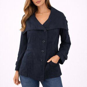 Sundance Navy Blue Every Angle Linen Blend Jacket - Size Large